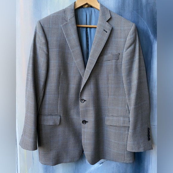 Vintage BROOKS BROTHERS Explorer Regent Fit Blazer Houndstooth Wool Size 42S - Picture 1 of 7